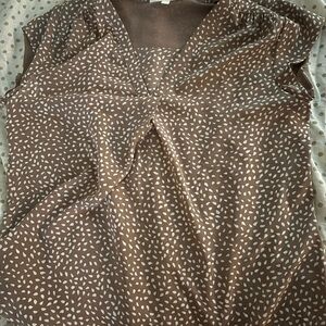 Fun 2 Fun Brown and White Speckled Blouse